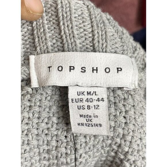 TOPSHOP Crop Batwing‎ Sleeve Cable Sweater Size 8/12 (UK M/L) - Picture 7 of 9